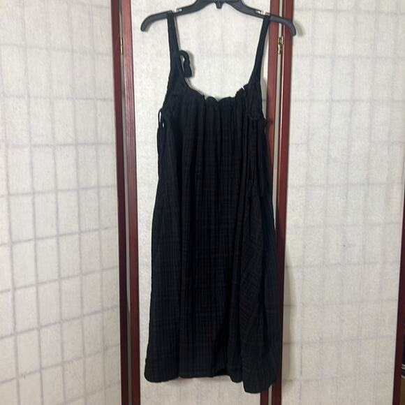 COS TIE STRAPS GATHERED GREEN & BLACK SUN FLOWY BEACH DRESS S - Picture 2 of 7